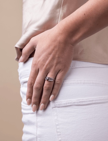 Worn as a ring or an engagement ring, a one-of-king 1 carat black diamond ring