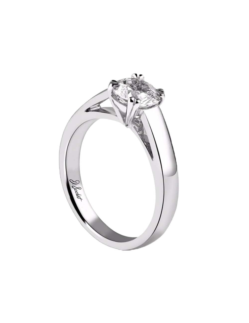 A solitaire diamond ring for those looking for a classic modern white diamond engagement ring
