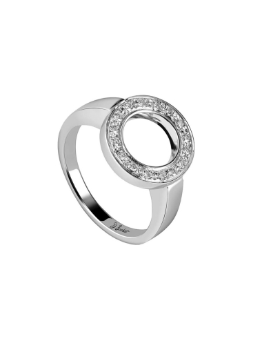 Bague cercle femme en platine et diamants blancs