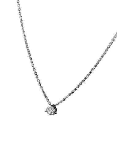 Luxury necklace for women set with a 0.40 carat white diamond FVS quality.
