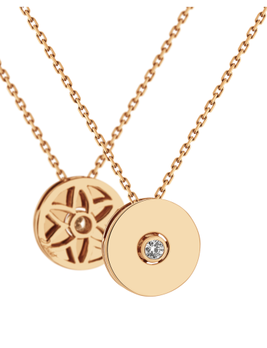 Luxury necklace for women in yellow gold with flower of life