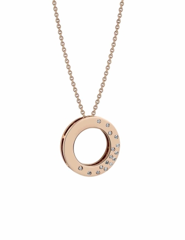 Women's necklace in rose gold and few white diamonds to wear everyday.