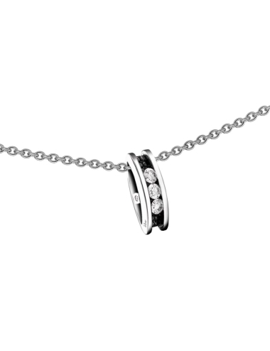 Collier luxe pour femme trois diamants blancs en or.