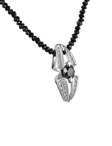 Necklace for women original and modern set with a black diamond AAA quality and white diamonds