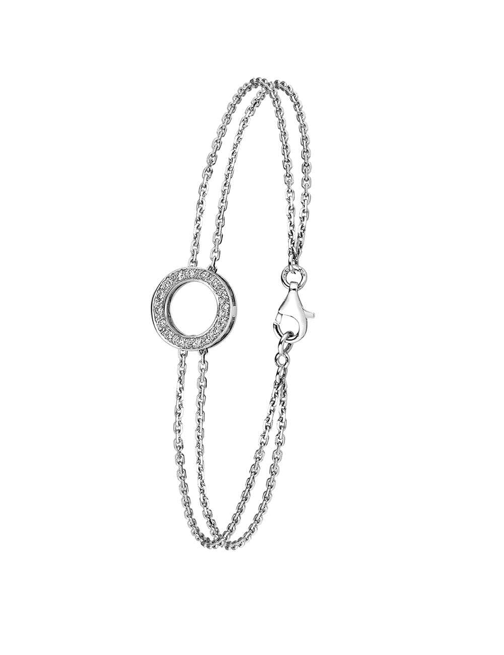 Circle Bracelet for women in 18K gold and white diamonds Circle Bracelet for women in 18K gold and white diamonds