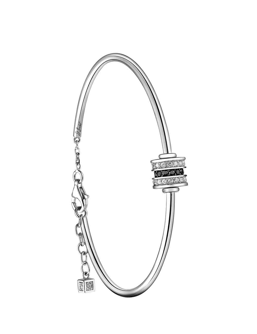 Bracelet jonc femme diamants noirs et blancs : un symbole d'amour éternel.