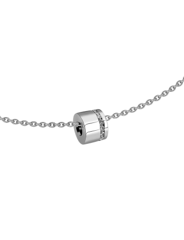 Collier femme moderne et originale en or 750 et 18 diamants blancs de 0.01 carat qualité FVS