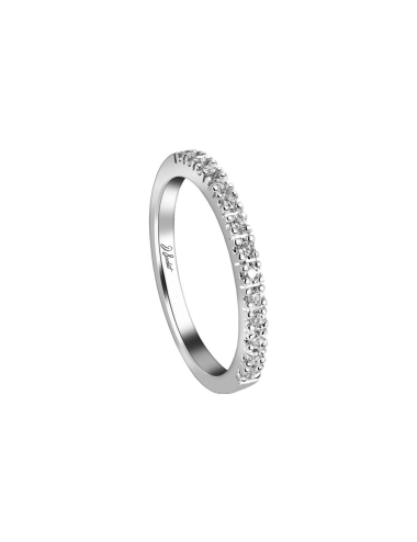 Thin wedding ring for women in platinum and white diamonds