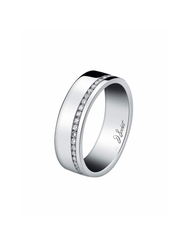 En platine, or rose ou or jaune, graphique et moderne, une bague mariage puissante et lumineuse