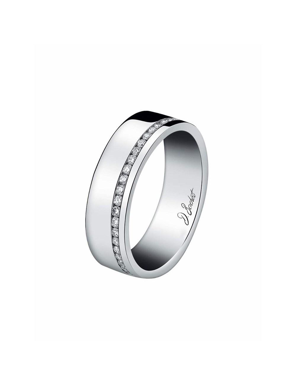 In platinum, rose gold or yellow gold, graphic and modern, a powerful and dazzling wedding band In platinum, rose gold or yellow gold, graphic and modern, a powerful and dazzling wedding band