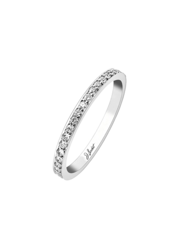 Alliance de mariage femme sertie de diamants blancs en tour complet