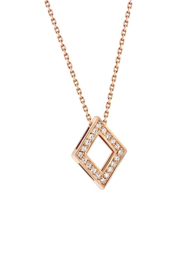 Collier luxe pour femme en or rose et diamants blancs