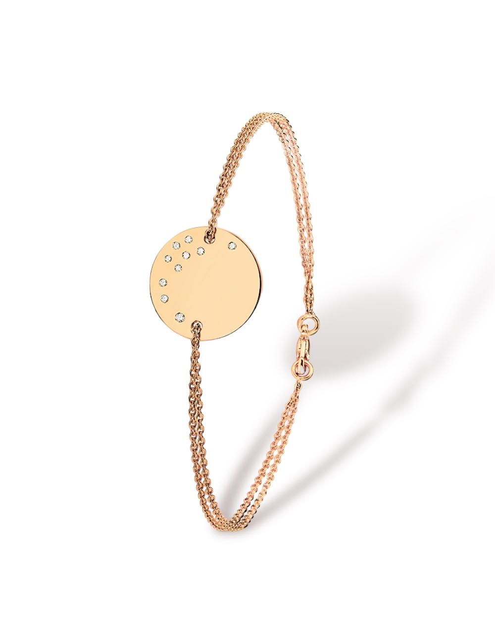 Rose Gold Medallion Bracelet, capturing the softness and femininity of this trendy hue.