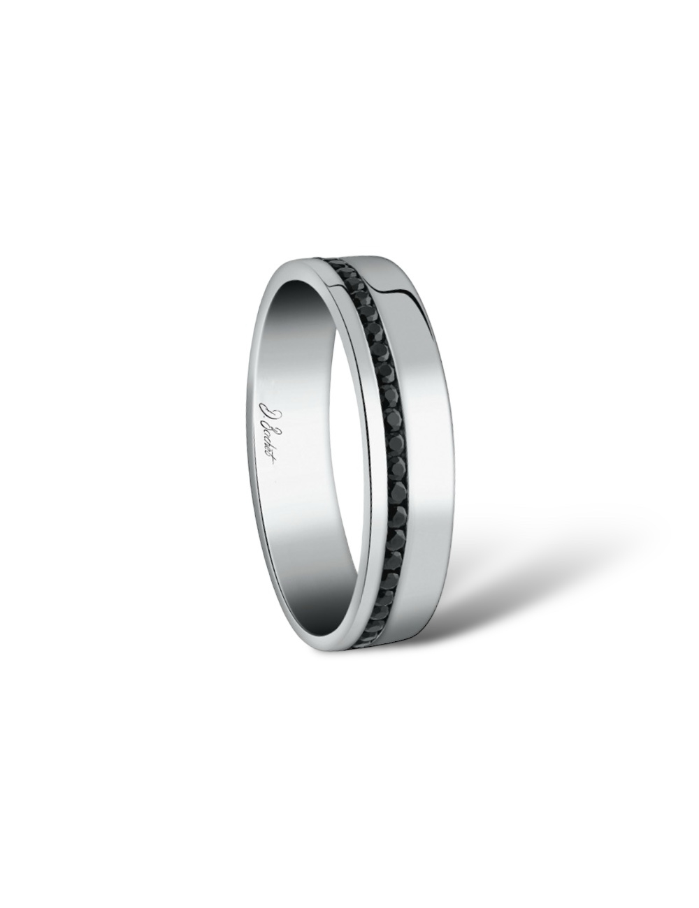 Glimmering Ridged Platinum and Diamond Ring