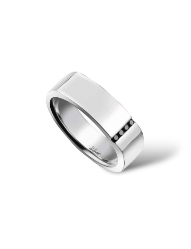 Spirit : Chevalière homme en platine, diamants noirs, savoir-faire français.