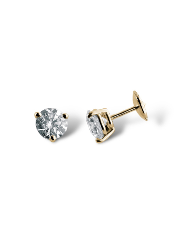 Elegant 0.15ct diamond earrings in yellow gold, perfect to brighten any occasion.