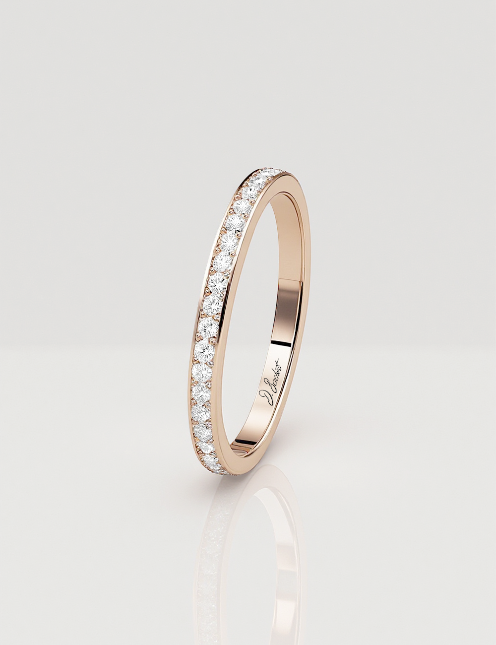 Women’s diamond wedding band in rose gold, grain-set white diamonds, luxury bridal ring by D.Bachet Women’s diamond wedding band in rose gold, grain-set white diamonds, luxury bridal ring by D.Bachet