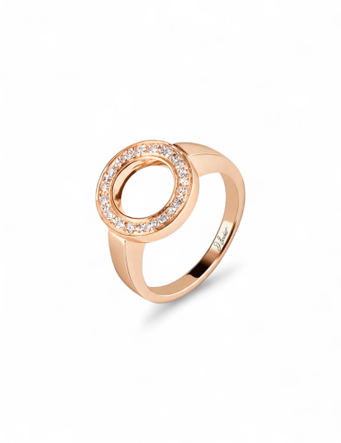 Bague femme Cercle en or rose D.Bachet, création délicate aux reflets doux et contemporains.