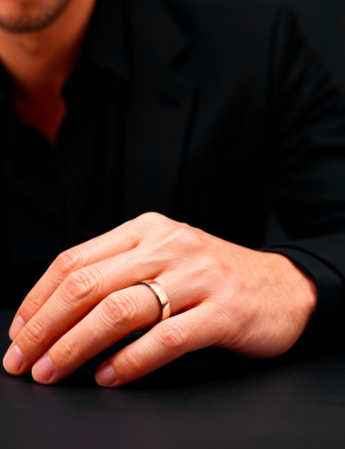 4.5 mm rose gold D.Bachet wedding band, for men and women, luminous creation with modern style.