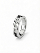 Light in Paris platinum wedding ring, French-made with white and black diamonds.