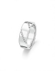 Contemporary platinum wedding band with diagonally set white diamonds.