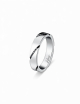 Men’s platinum wedding band with black diamonds set diagonally around the band.