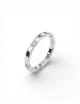 Alliance femme Gravity en platine 950 sertie de diamants blancs sur le dessus et les tranches.