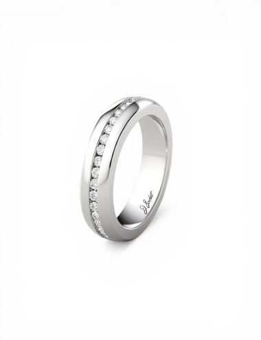 Wide platinum full eternity white diamond band A Way to Love.
