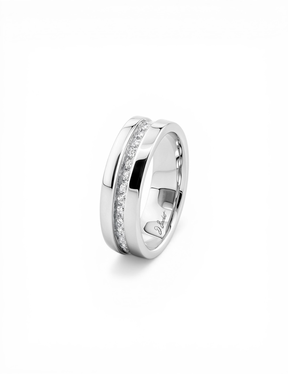 Alliance femme platine diamants blancs 6 mm Sense of Light D.Bachet.