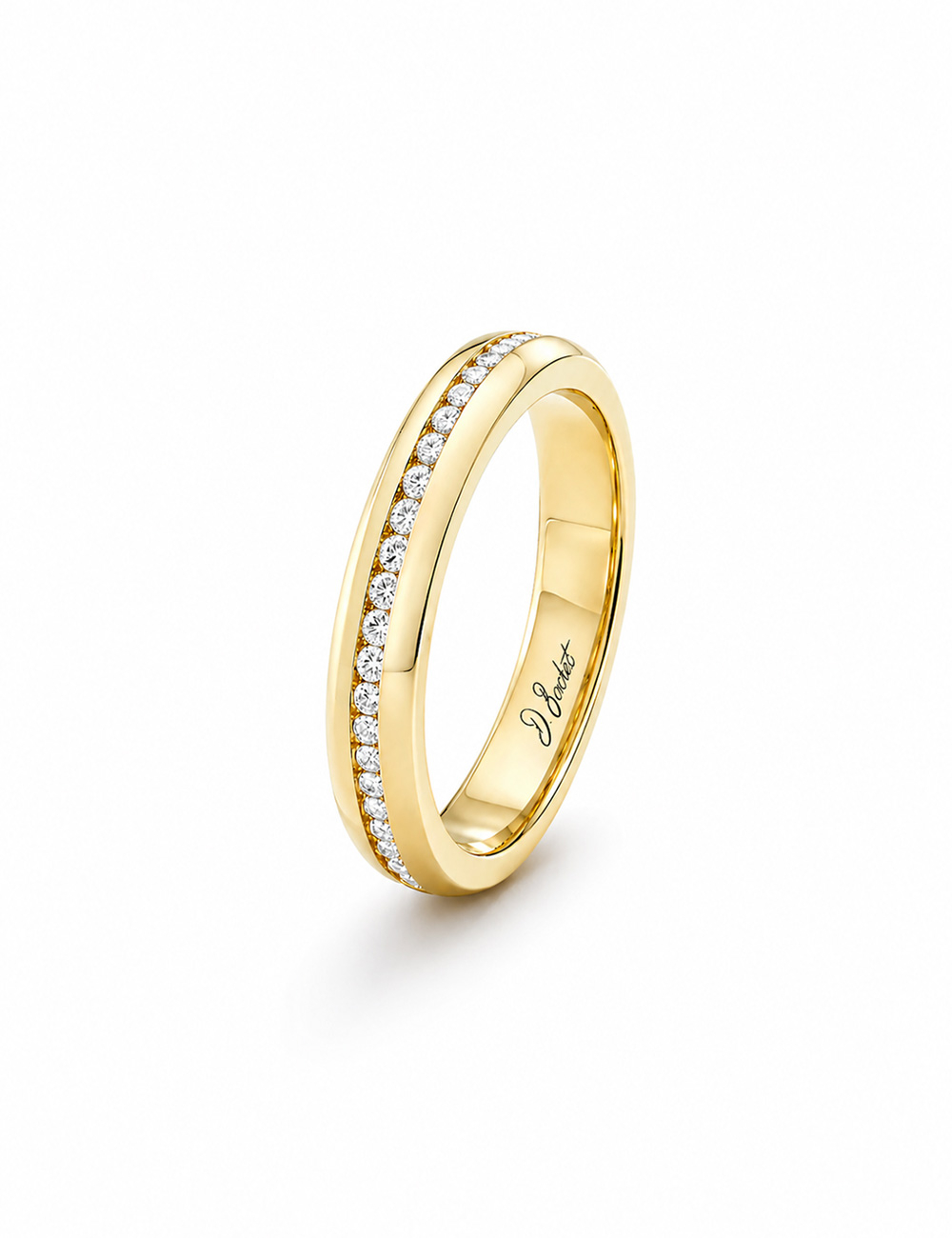 Alliance femme A Way to Love en or jaune et diamants blancs, largeur 3,5 mm — D.Bachet.