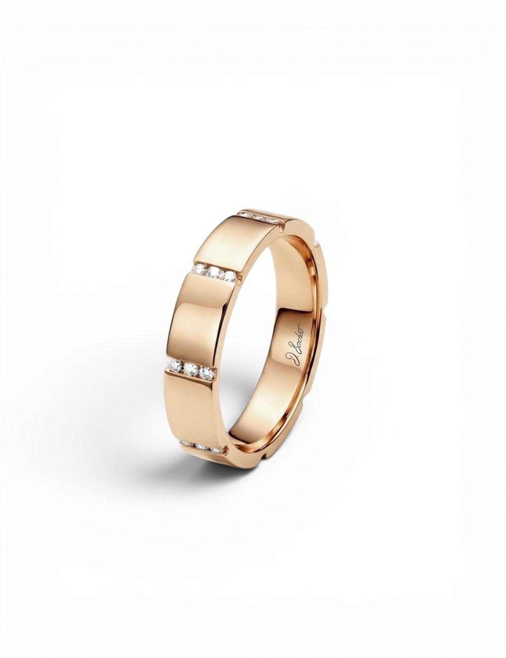 A Bridge to Unity luxury rose gold and white diamonds wedding band for women, 5mm width – D.Bachet.
