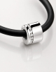 D.Bachet Sweet Side of Love luxury men's pendant in 18k white gold set with white diamonds.