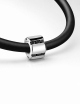 D.Bachet Bridge to Unity men's pendant in white gold and black diamonds on a black silicone cord.