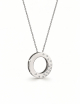 Cascade pendant in 18k white gold set with white diamonds, on a white gold chain.