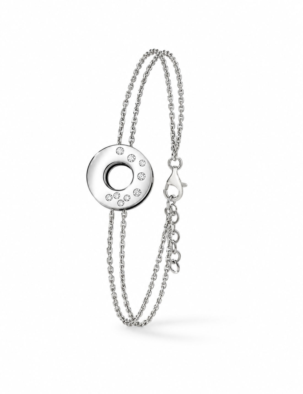 Women’s bracelet in 18k white gold and white diamonds – D.Bachet.