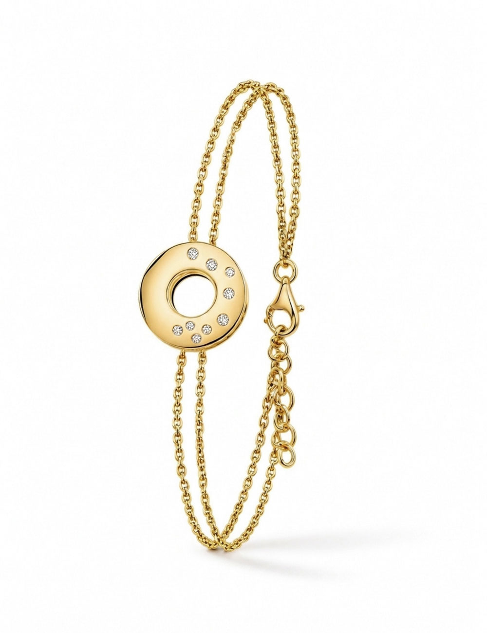Bracelet femme en or jaune 18 carats et diamants blancs – D.Bachet.