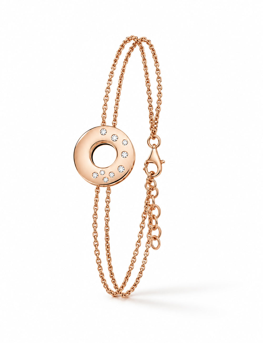 Bracelet femme en or rose 18 carats et diamants blancs – D.Bachet.