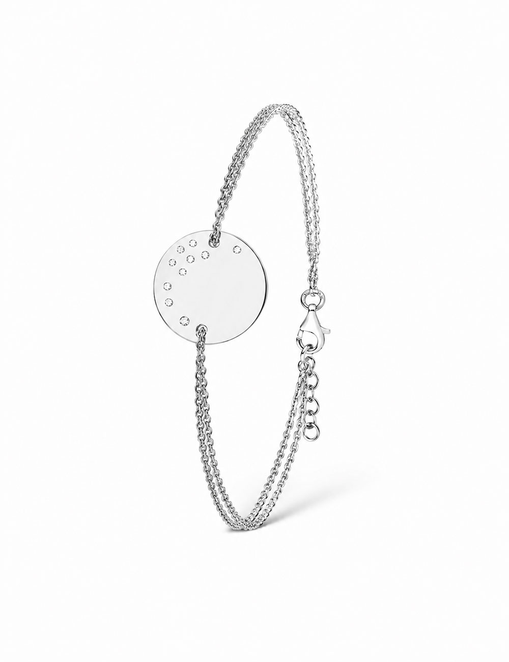 Bracelet femme Médaillon Cascade en or blanc 18 carats et diamants blancs – D.Bachet.