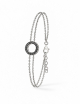 Bracelet Cercle femme en or blanc 18 carats et diamants noirs.