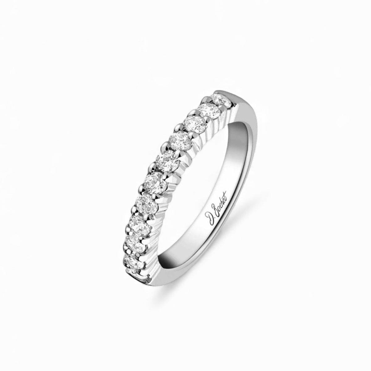 Alliance femme sertie de diamants blancs naturels