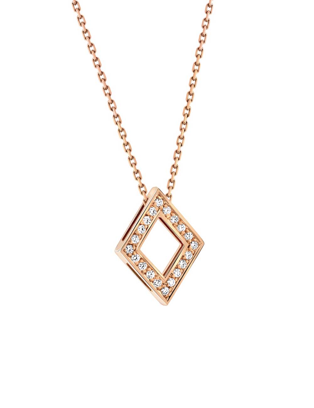 Collier femme en or rose et diamants blancs