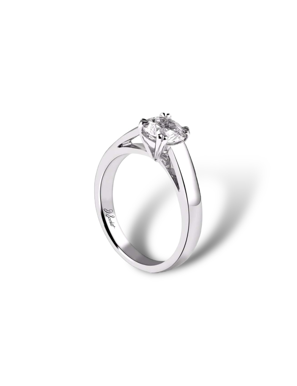 Solitaire Diamant Blanc Naturel Fiançailles