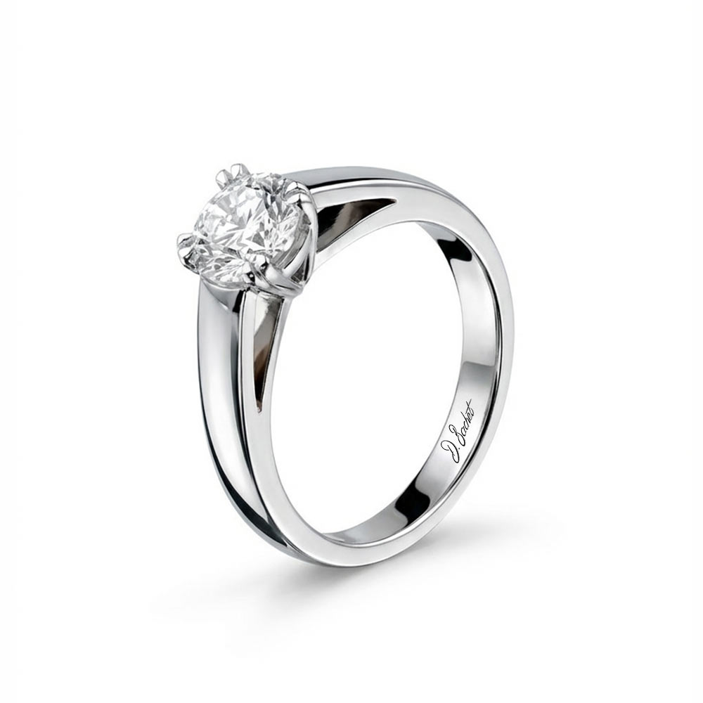 Bague de fiançailles solitaire diamant blanc naturel 0,50 carat