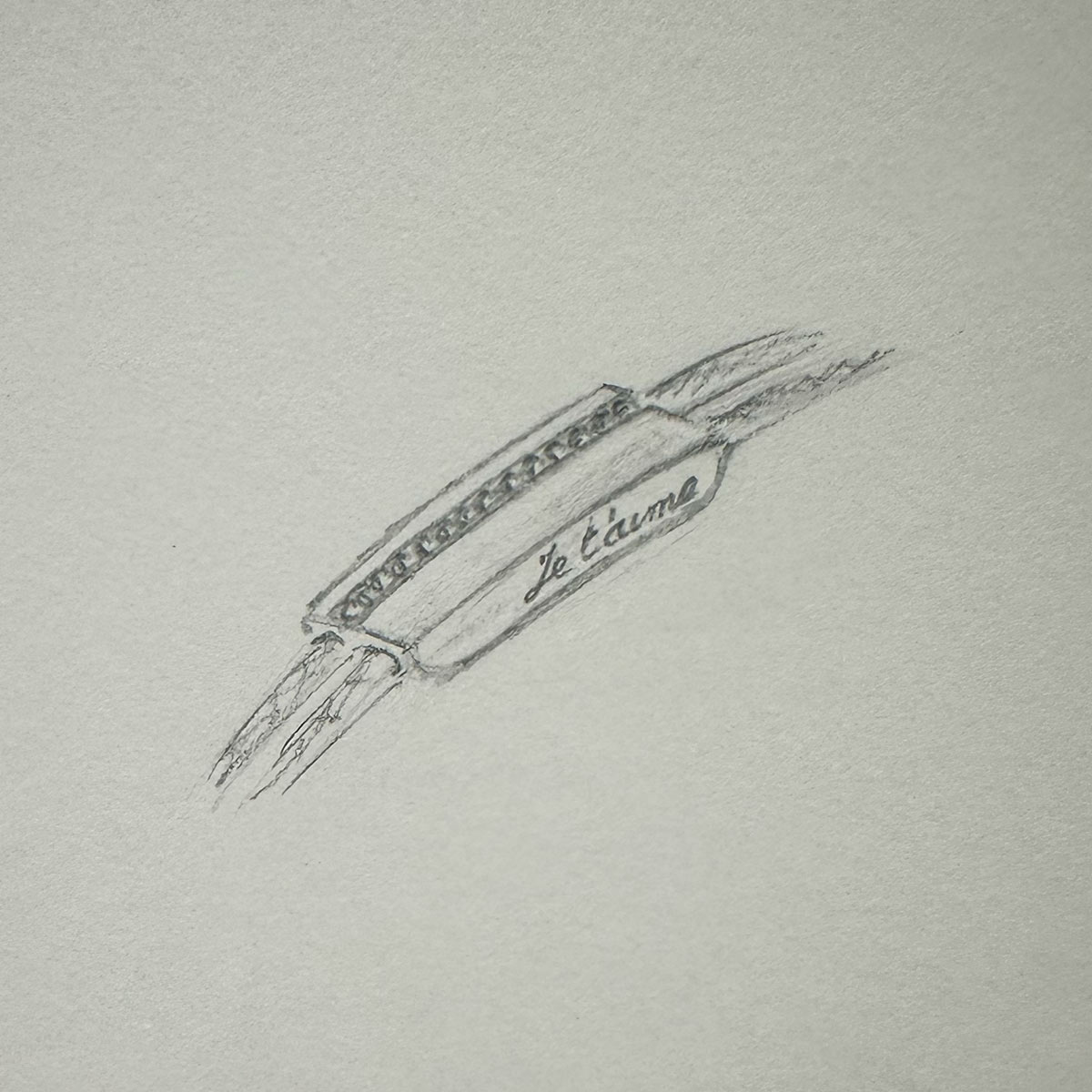 men's bracelet in 18k white gold and black diamonds engraved on one side.