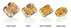 Color intensity range for colored diamonds according to the GIA