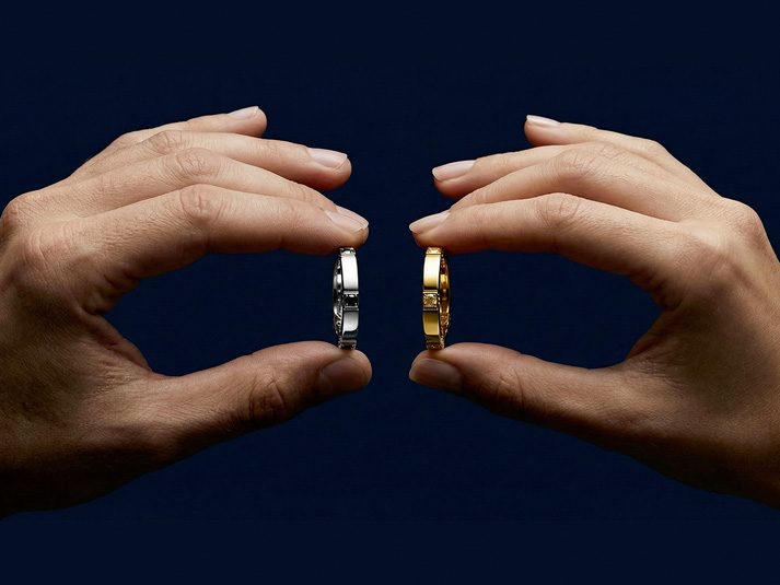 Gravity Yellow Gold Diamond Wedding Band for Women